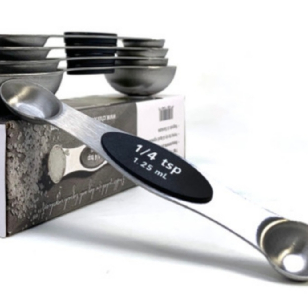 Stainless Steel Magnetic Measuring Spoons stackable Set of 5 Dishwasher-safe NIB